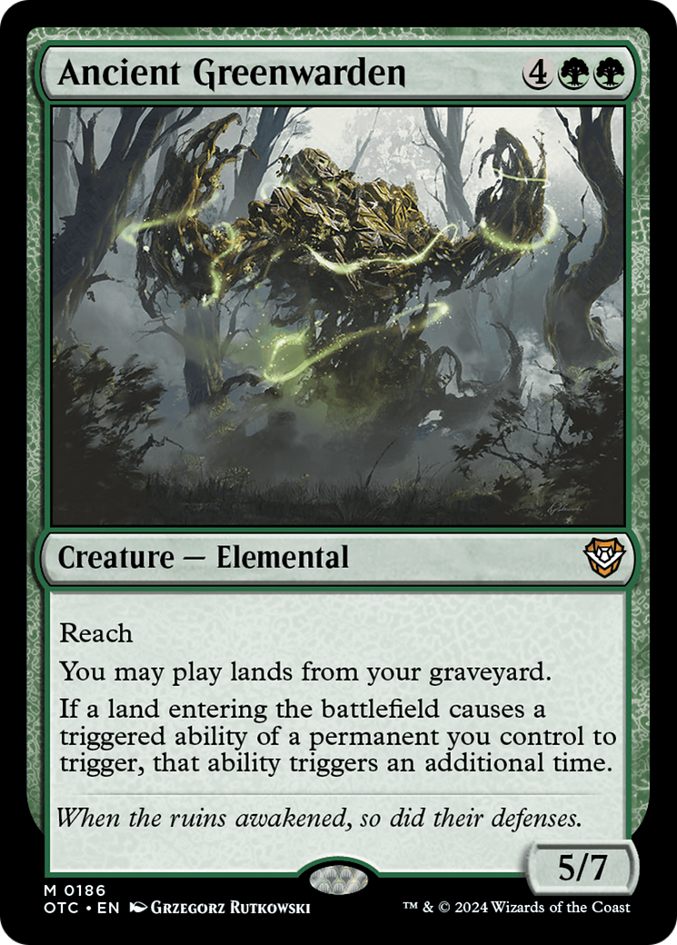 Ancient Greenwarden (OTC-186) - Outlaws of Thunder Junction Commander