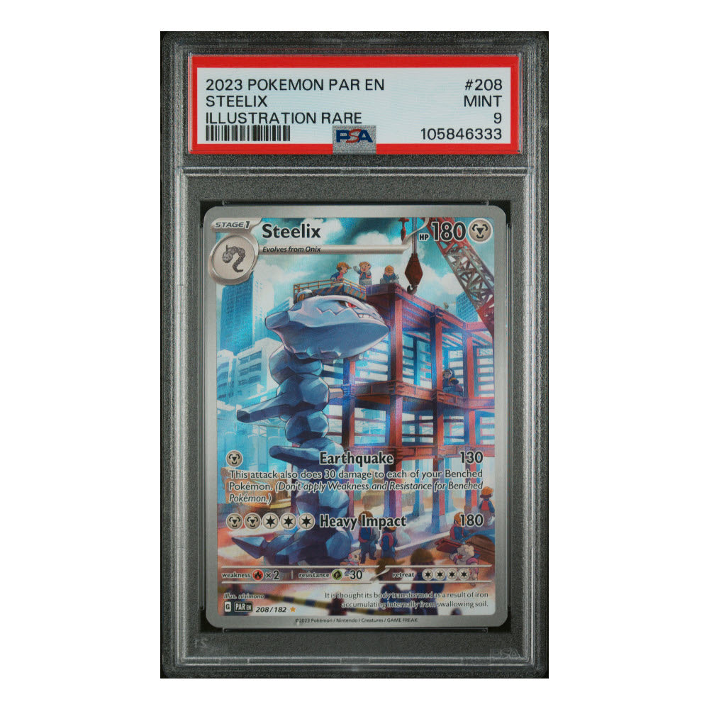 Pokemon TCG: English - PSA 9 Steelix PAR 208 + Free Slab Bumper