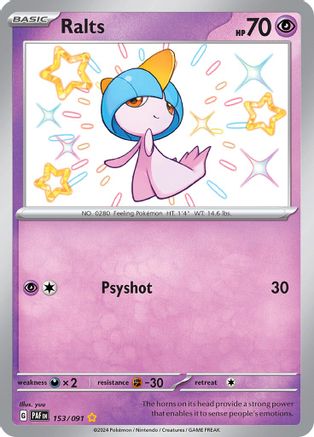 Ralts - 153/091 153 - SV Paldean Fates Holofoil