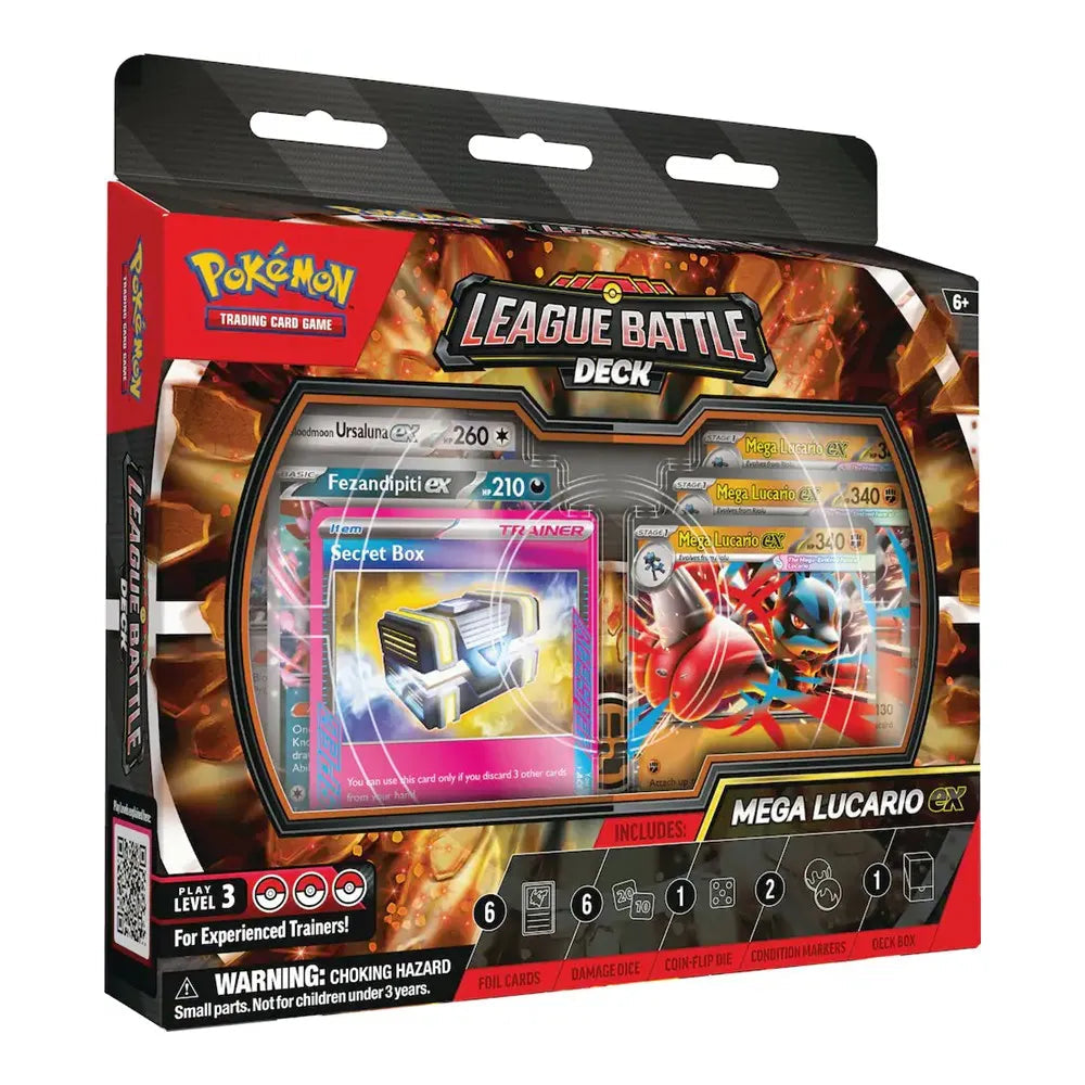 pokemon league cards tcg TCG: Mega Lurcario ex [League Battle Deck] Qty:Case Special Deal (6 Boxes) 2 foil cards featuring The best tool for SV11B Black Bolt