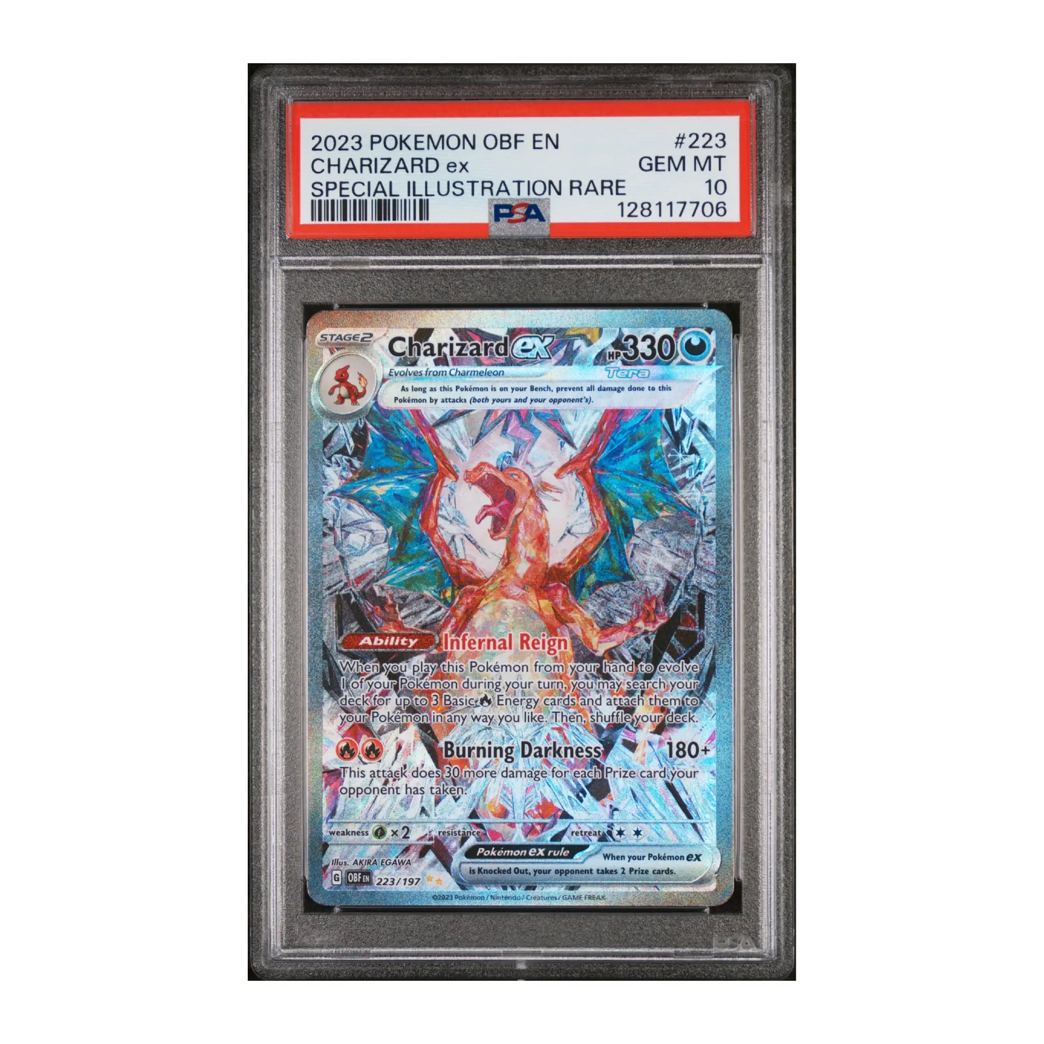 Pokemon TCG: Charizard ex 223 SIR + Free Slab Bumper [PSA 10