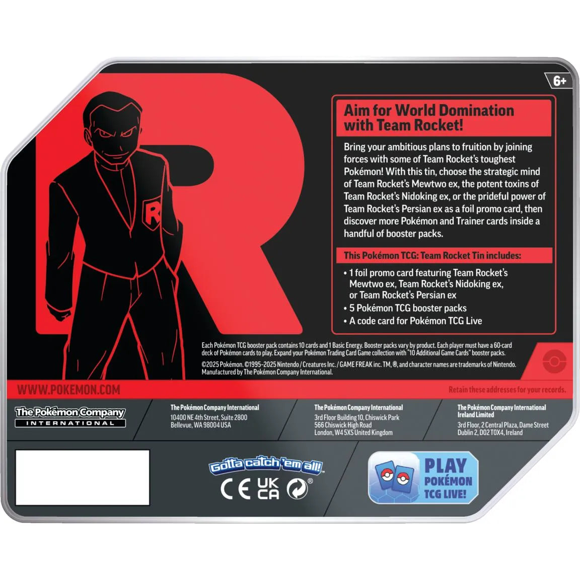 Pokemon TCG: Team Rocket [Tin]