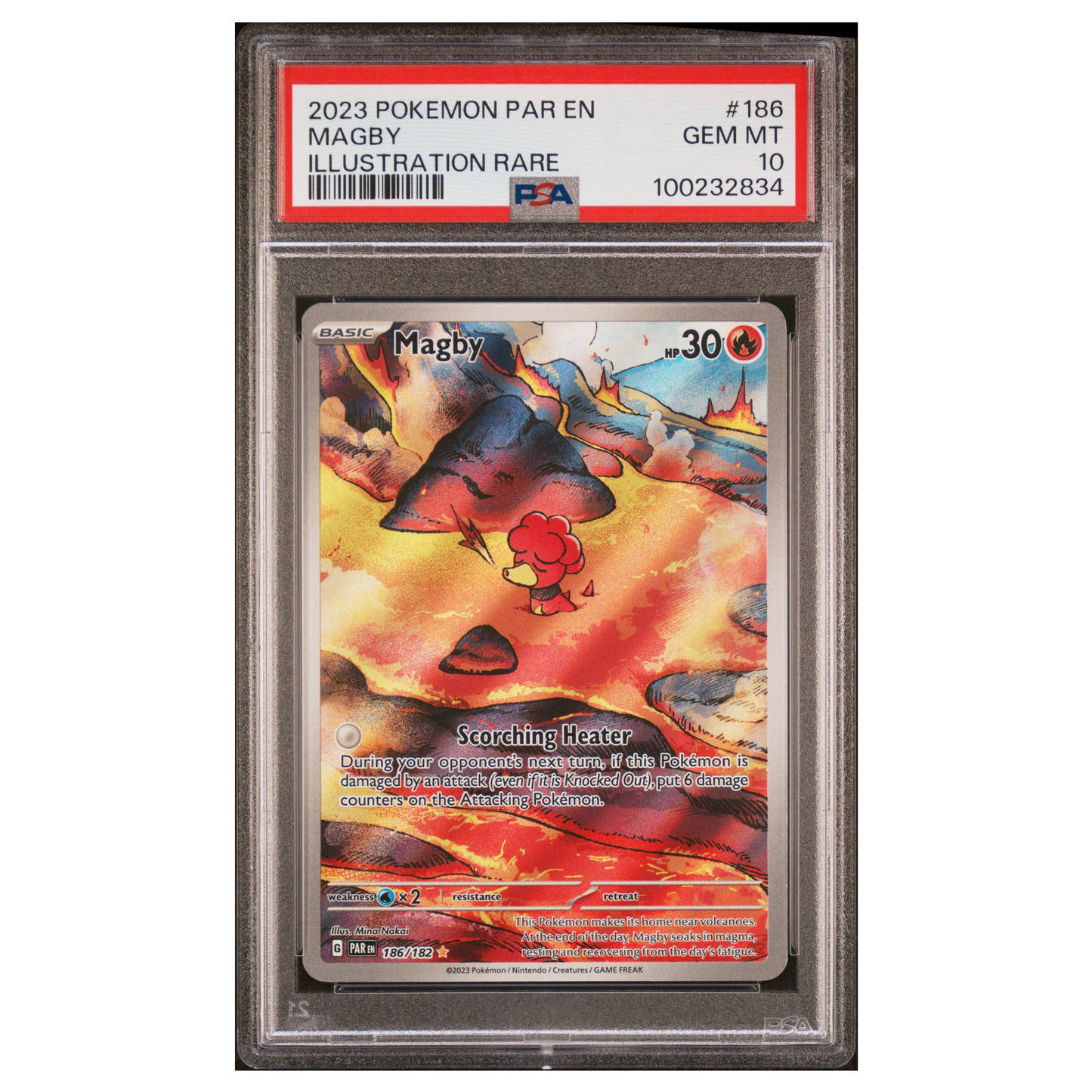 Pokemon - English - PSA 10 Magby 186/182 IR PAR