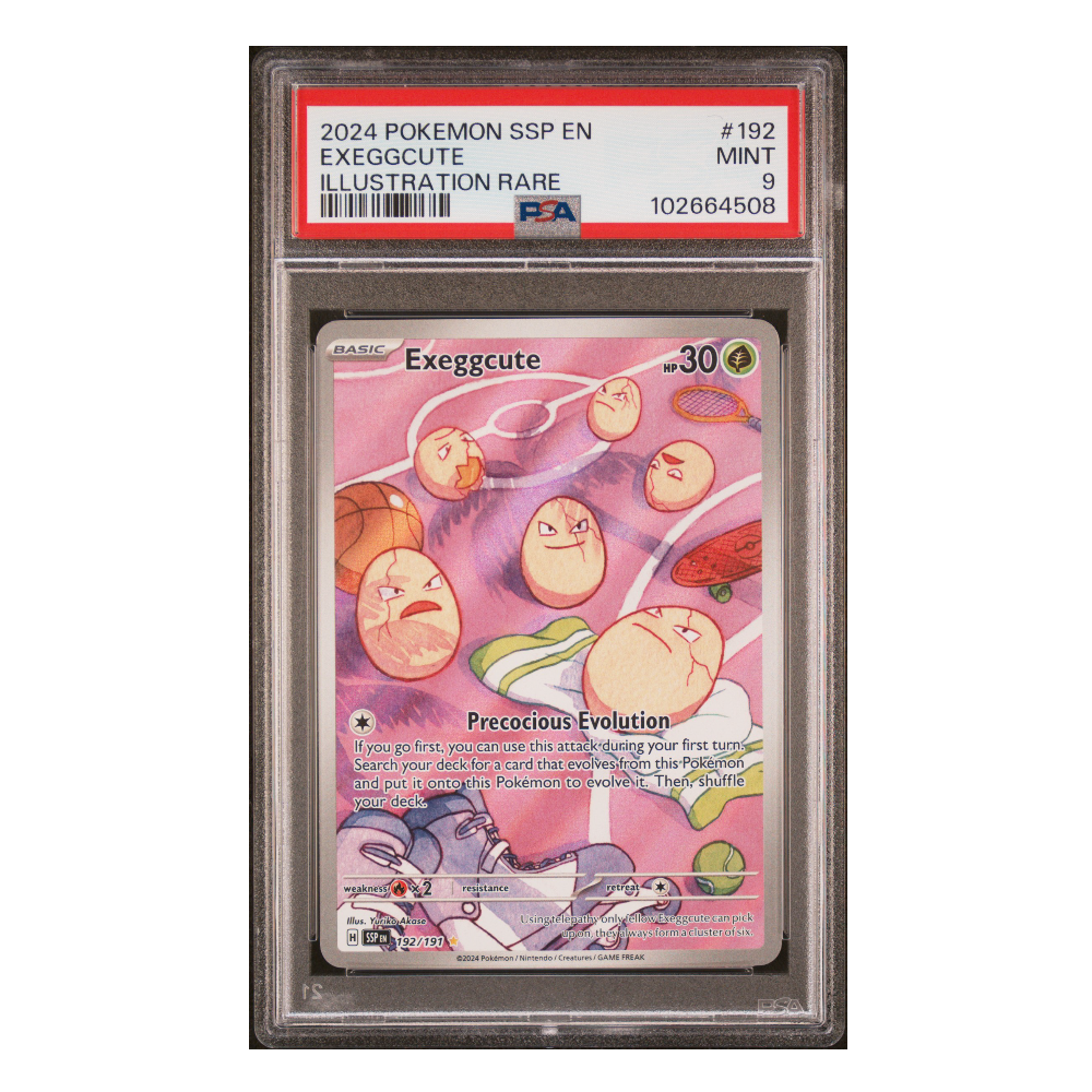 Pokemon - English - PSA 9 Exeggcute 192 SSP + Free Slab Bumper