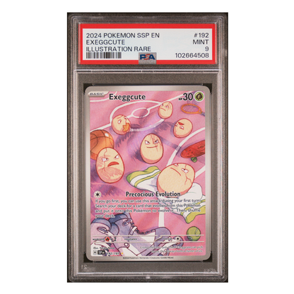 Pokemon - English - PSA 9 Exeggcute 192 SSP + Free Slab Bumper