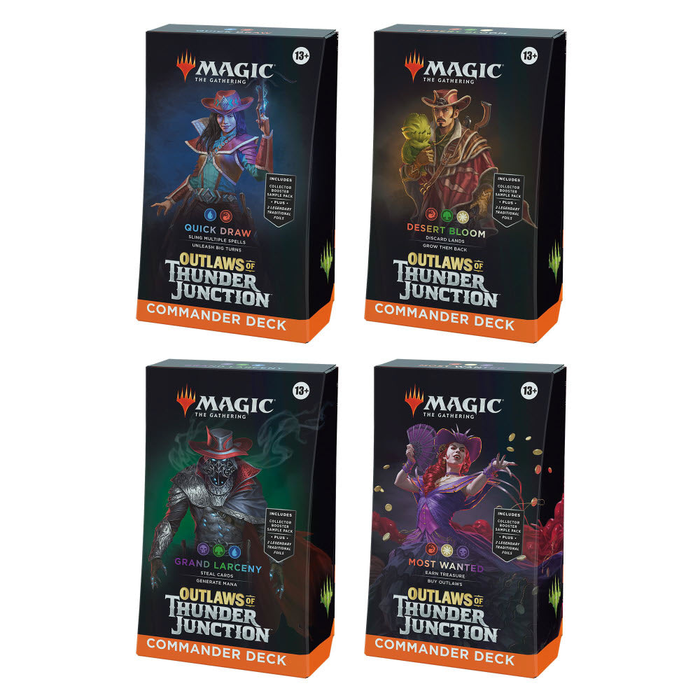 Magic the Gathering - Outlaws of Thunder Junction - Commander Deck Display (Includes All 4 Decks)