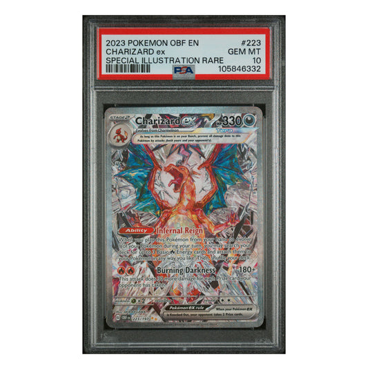 Pokemon TCG: English - PSA 10 Charizard ex OBF 223 + Free Slab Bumper