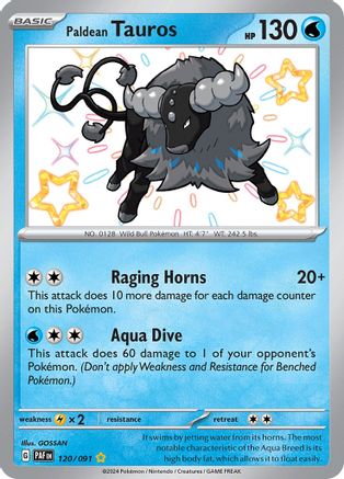 Paldean Tauros - 120/091 120 - SV Paldean Fates Holofoil