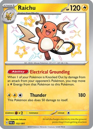 Raichu - 132/091 132 - SV Paldean Fates Holofoil