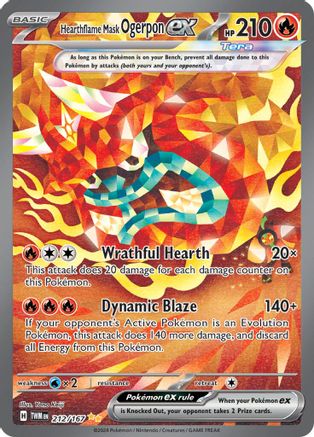 Hearthflame Mask Ogerpon ex - 212/167 212 - SV06 Twilight Masquerade Holofoil