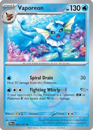 Vaporeon (Poke Ball Pattern) 22 - SV Prismatic Evolutions Holofoil