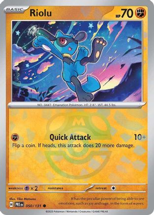 Riolu (Master Ball Pattern) 50 - SV Prismatic Evolutions Holofoil