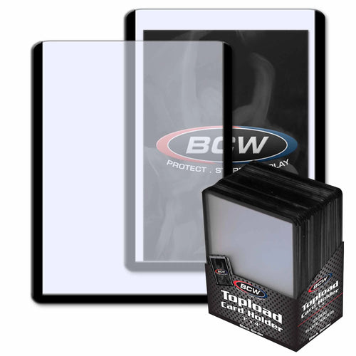 BCW topload card holder with clear front panel and packaging on a white background