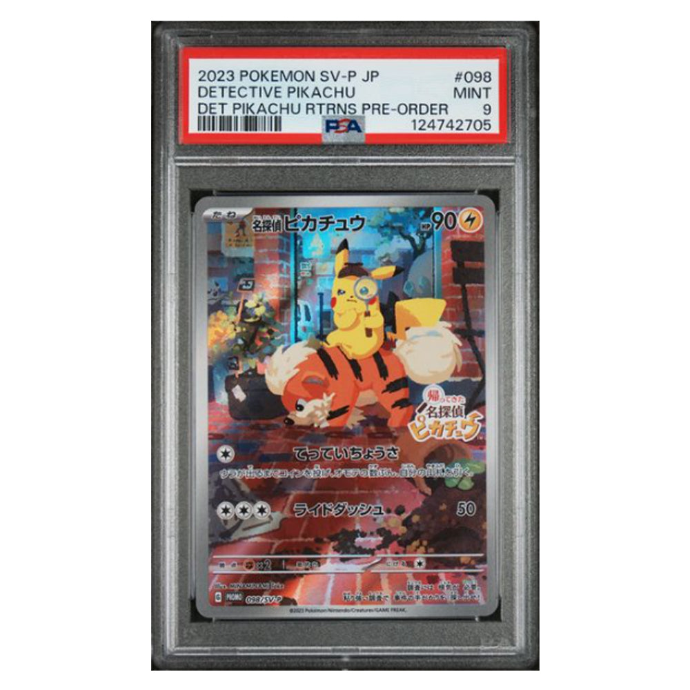 Pokemon TCG: Detective Pikachu #098/SV-P (Promo) Japanese + Free Slab Bumper [PSA 9]