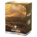 Dragon Shield Arid Mesa packaging with desert landscape and game logos.