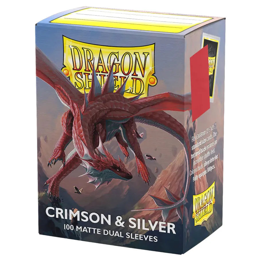 Dragon Shield: Matte Dual - Crimson & Silver [Sleeves] Dragon Shield
