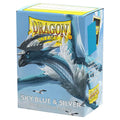 Dragon Shield sleeves packaging with a blue and silver dragon design on a white background
