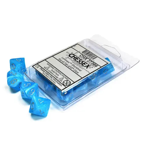 Chessex: Luminary Sky with Silver - 10 [d10 Clamshell]