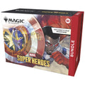 Box of 'Magic: The Gathering' Marvel Super Heroes bundle with superhero graphic on packaging.