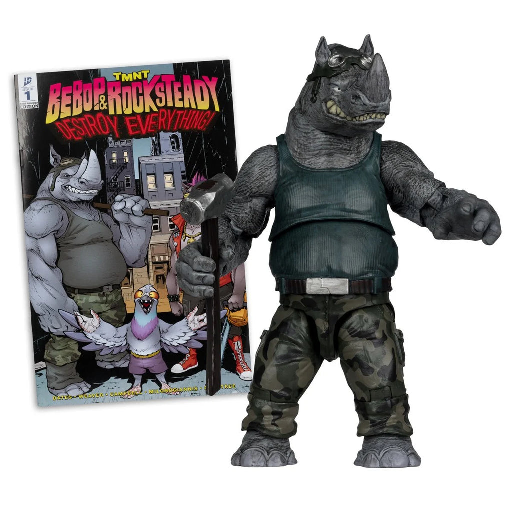 McFarlane Toys: Teenage Mutant Ninja Turtles - Page Punchers - Rocksteady with Comic [Figure]