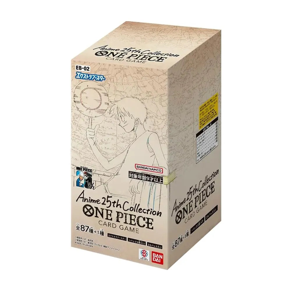 Shop the Japanese One Piece TCG Anime 25th Collection EB-02 Booster Box — sealed, 24 packs with anniversary cards, rare pulls & collectible art for fans.