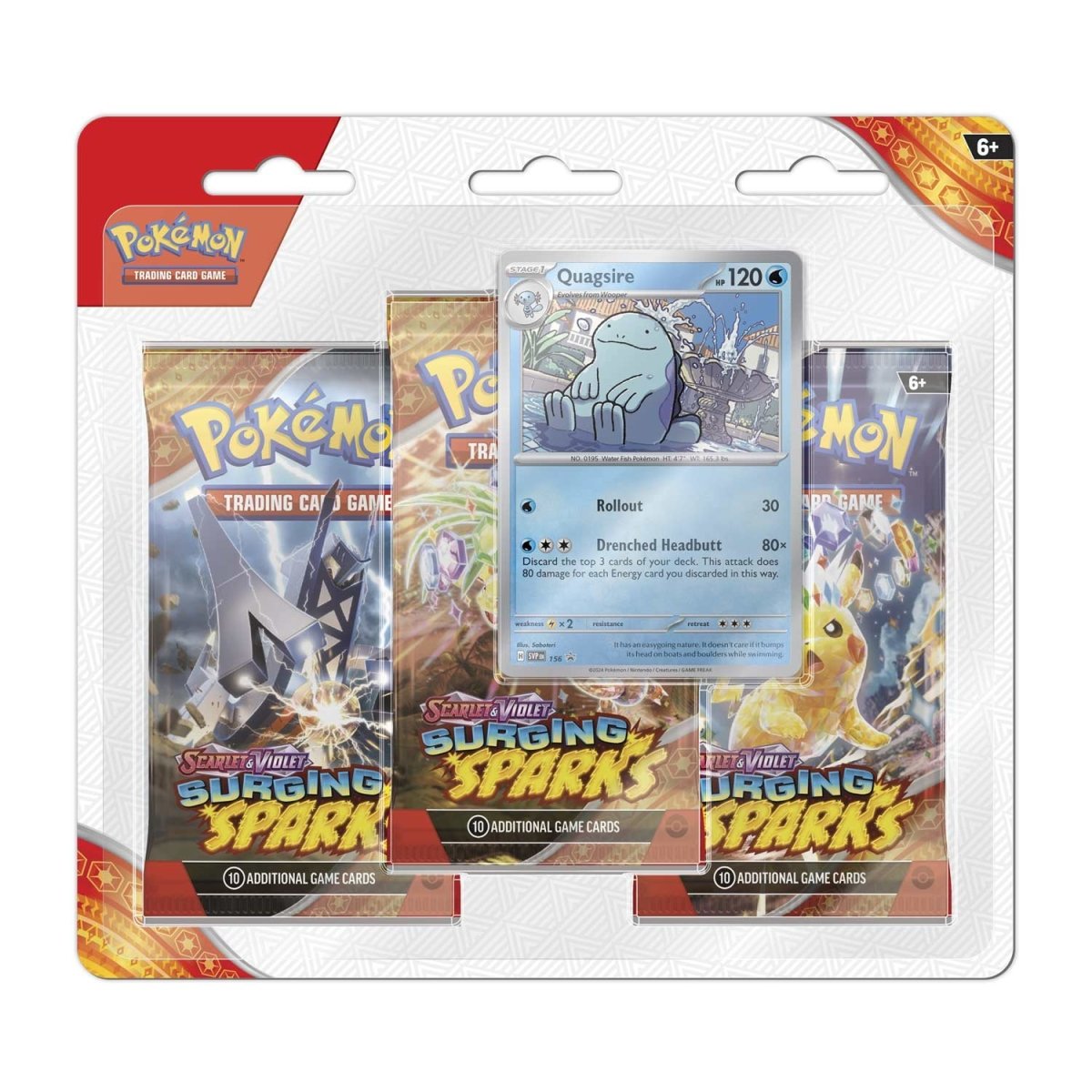 Pokemon English - Surging Sparks - 3 Pack Blister [Quagsire]