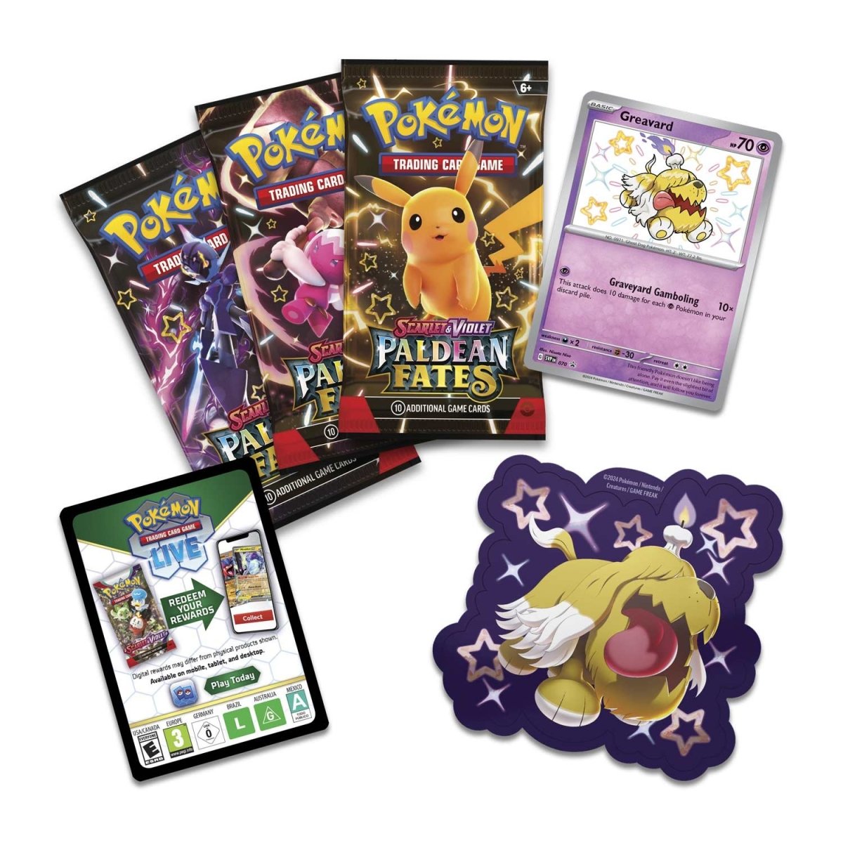 Pokemon - Paldean Fates - 3 Pack Blister [Shiny Greavard]