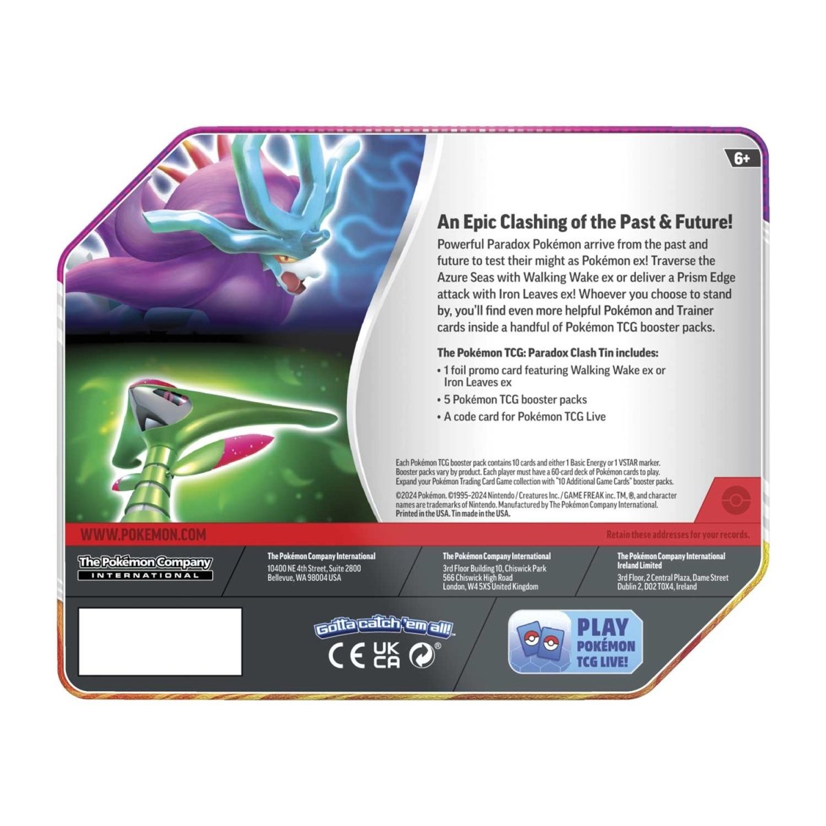 Pokemon - Paradox Clash Tin [Walking Wake ex]