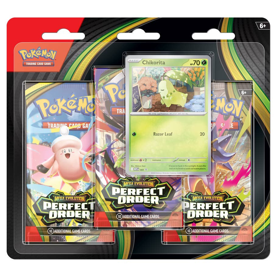 Pokemon TCG: Mega Evolution - Perfect Order - Chikorita [3-Pack Blister] Pokemon TCG English