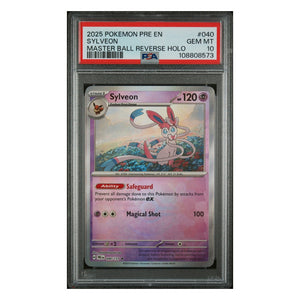 Pokemon TCG: Sylveon Master Ball 040 + Free Slab Bumper [PSA 10]