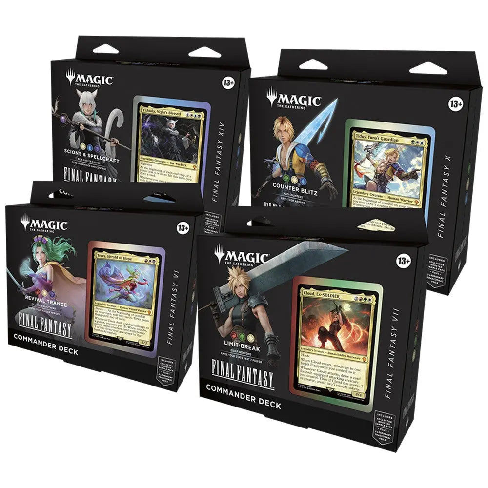 Magic the Gathering: Final Fantasy - All 4 Commander Decks [Display Case] Wizards of the Coast