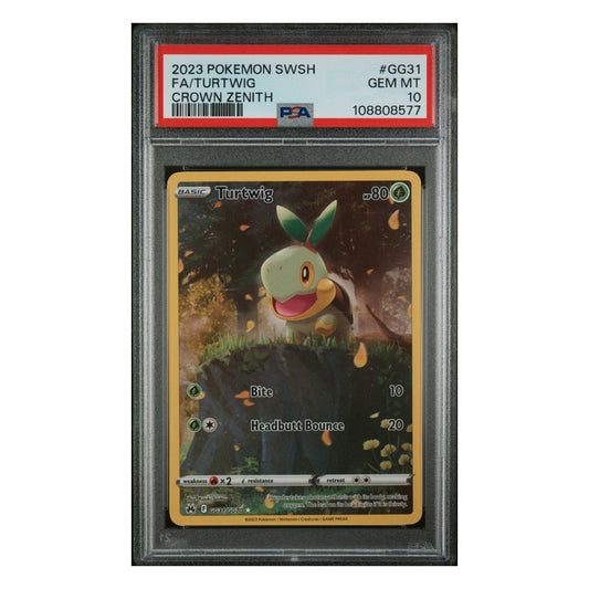 Pokemon TCG: English - PSA 10 Turtwig Crown Zenith GG31 + Free Slab Bumper
