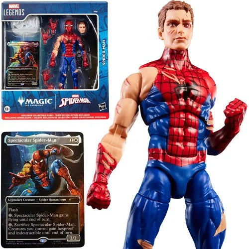 Marvel Legends Series: Magic the Gathering - Battle-Damaged Spider-Man and Promo Card [Figure] Hasbro