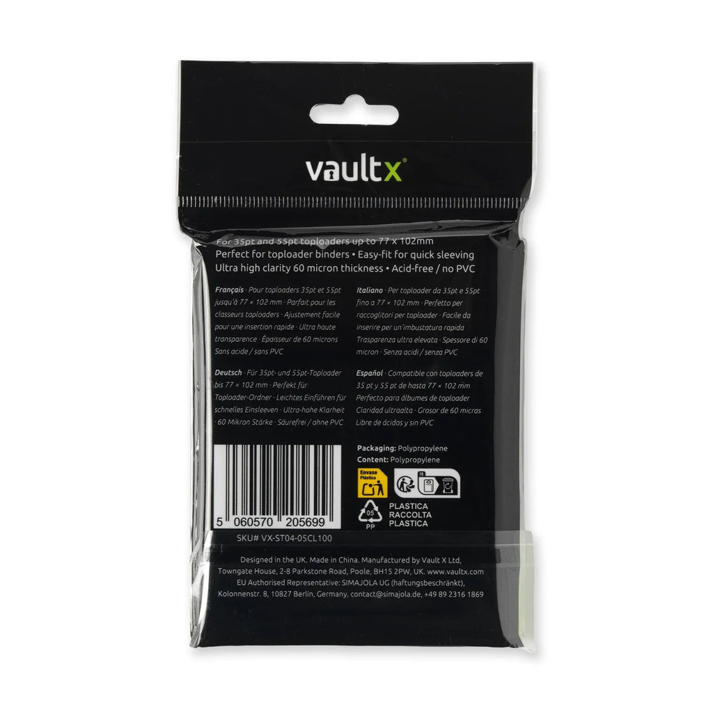 Vault X: Soft Sleeves for Toploaders 100CT [Sleeves]