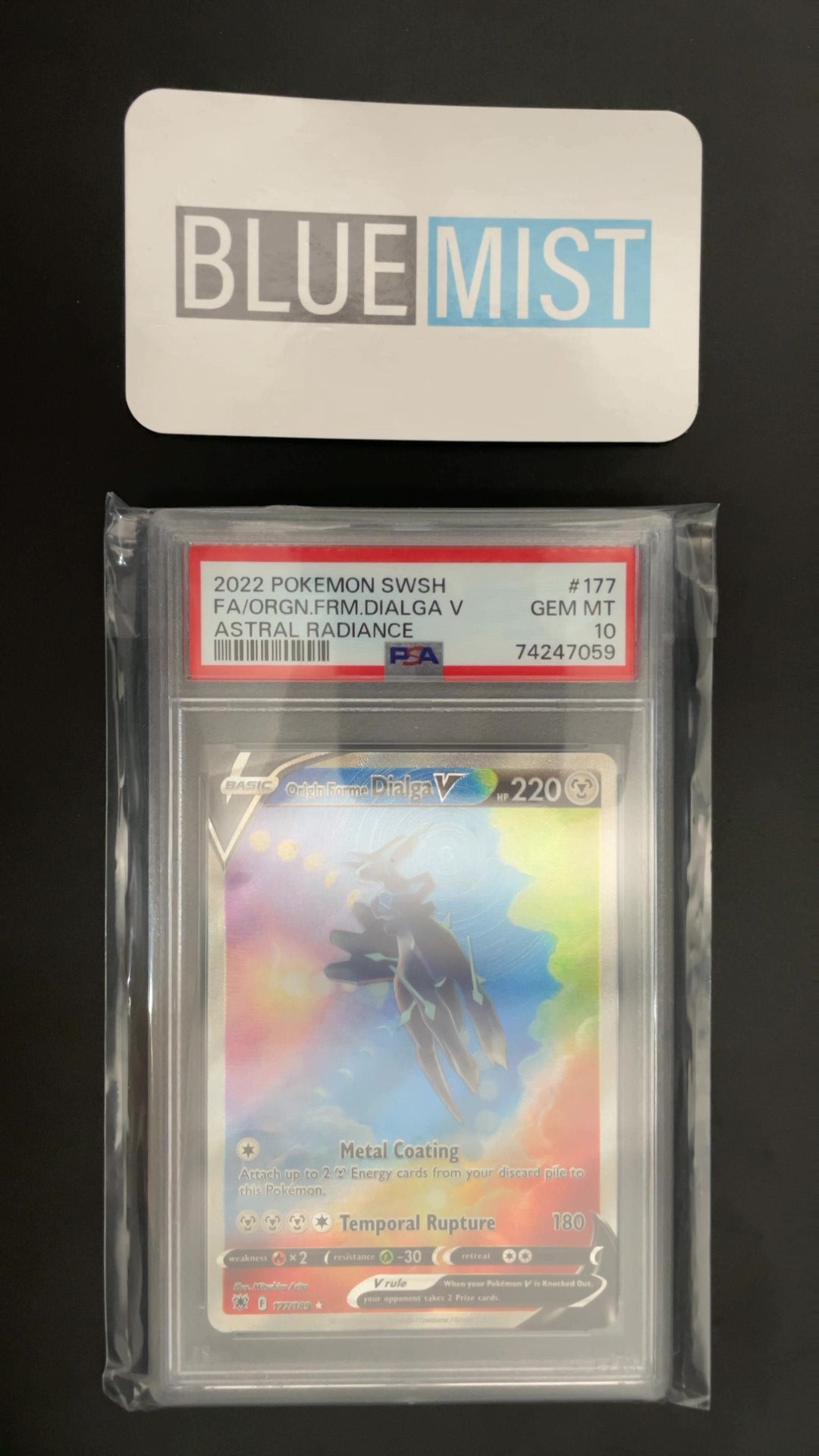 Pokemon - Origin Form Dialga V - Ultra Rare 177 - Astral Radiance - PSA 10