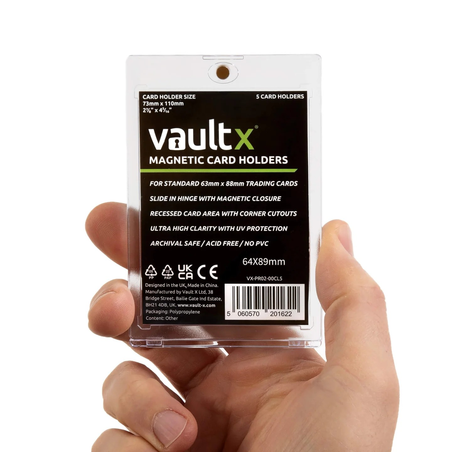 Vault X: Magnetic Card Holders 35pt - 5 Pack [Card Holder]