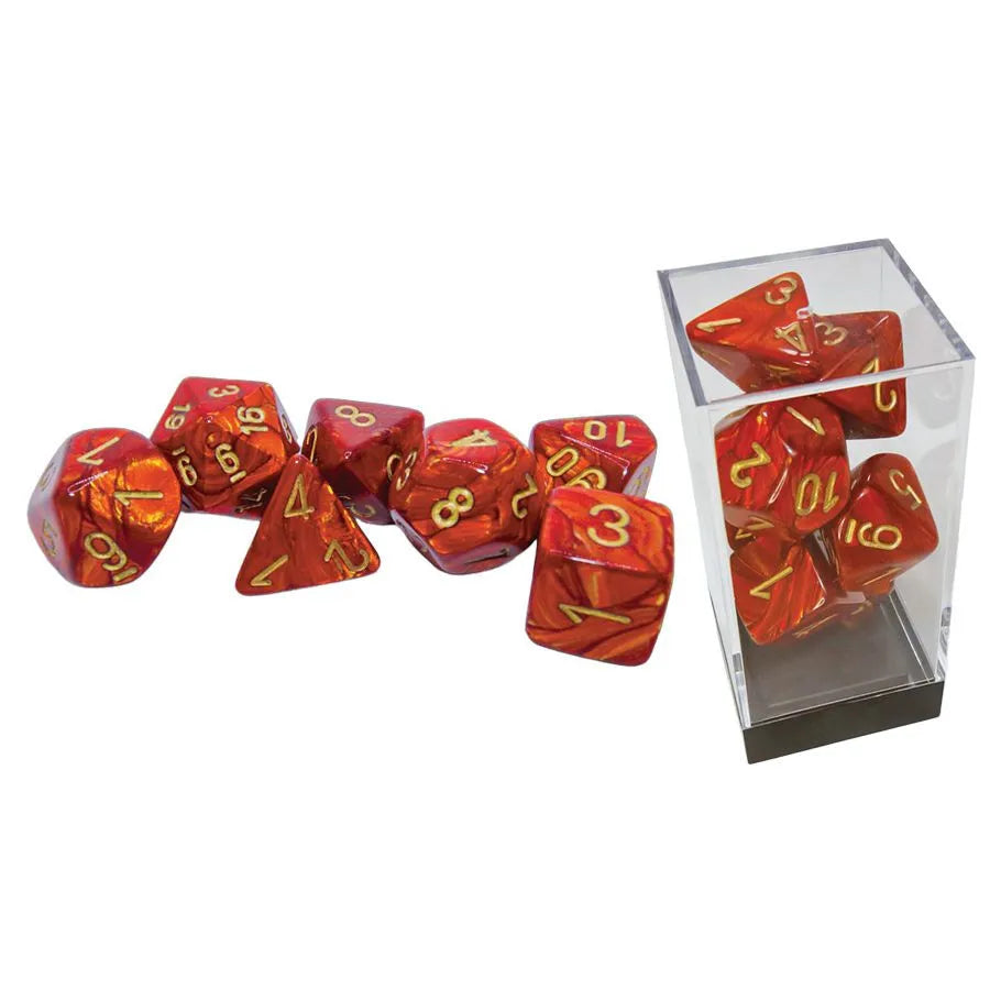 Chessex: Scarab Scarlet/Gold [7-Set Mega Hedrals]