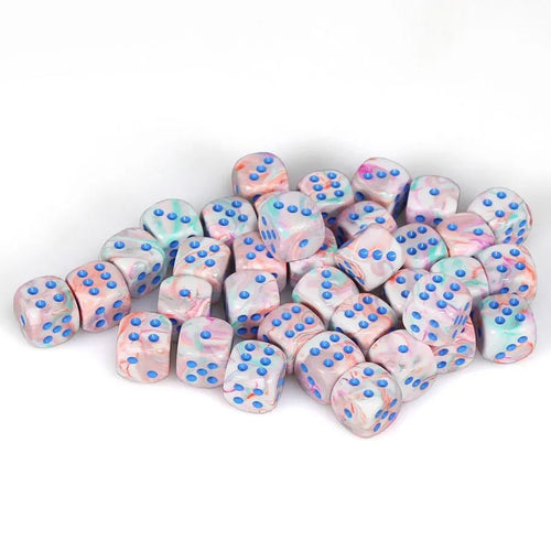 Chessex: Festive Pop-Art with Blue - 36 [d6 Cube 12mm] Chessex Manufacturing