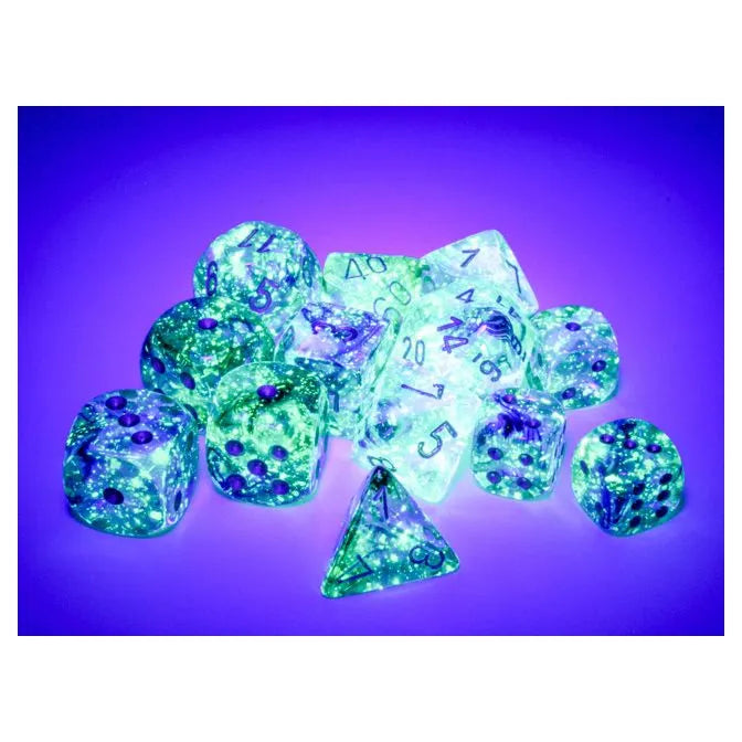 Chessex: Luminary Nebula Oceanic with Gold - 36 [d6 Cube 12mm] Chessex Manufacturing