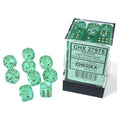 Chessex: Luminary Nebula Light Green with Gold - 36 [d6 Cube 12mm] Chessex Manufacturing