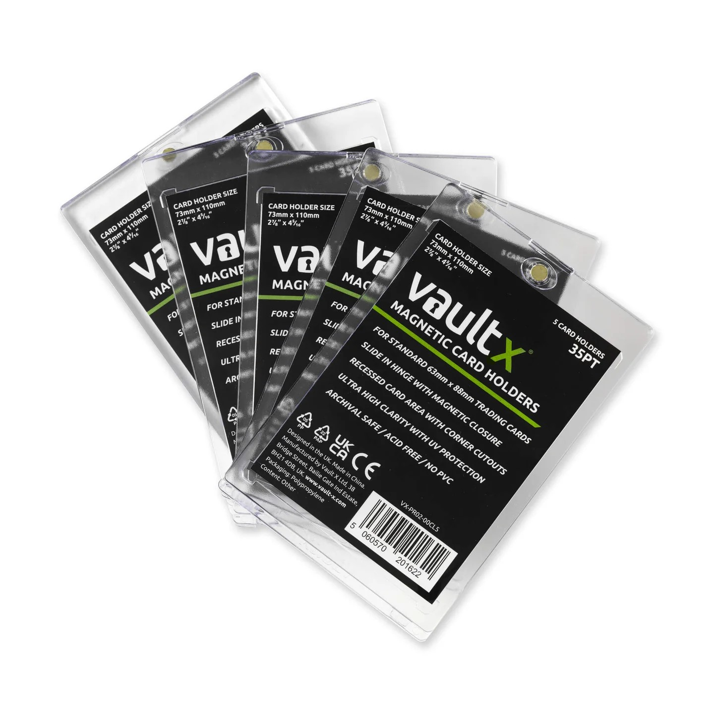 Vault X: Magnetic Card Holders 35pt - 5 Pack [Card Holder]