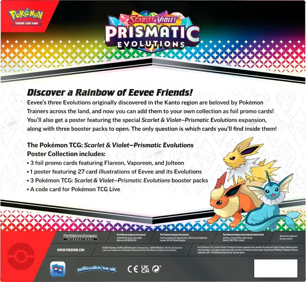 Pokemon English - Prismatic Evolutions - Poster Collection