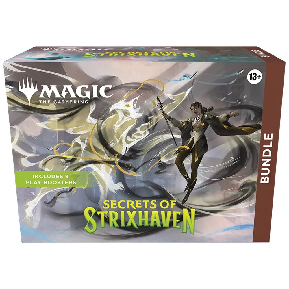 Box for 'Secrets of Strixhaven' bundle from Magic: The Gathering on a white background