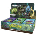 Box of 'Secrets of Strixhaven' play boosters for Magic: The Gathering on a white background