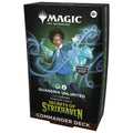 Card game box for 'Magic: The Gathering' featuring a character and text on a black background.