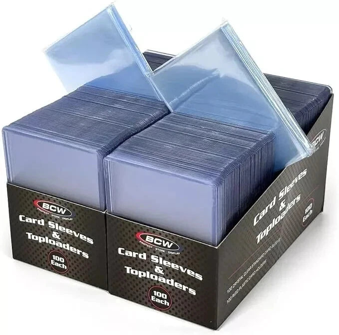 BCW Supplies: Card Sleeves and Toploader Combo - 200 Sleeves and 200 Toploaders