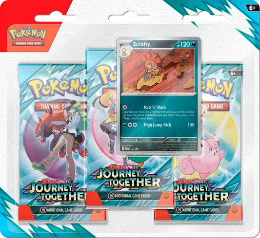 Pokemon - Journey Together - 3 Pack Blister [Scrafty]