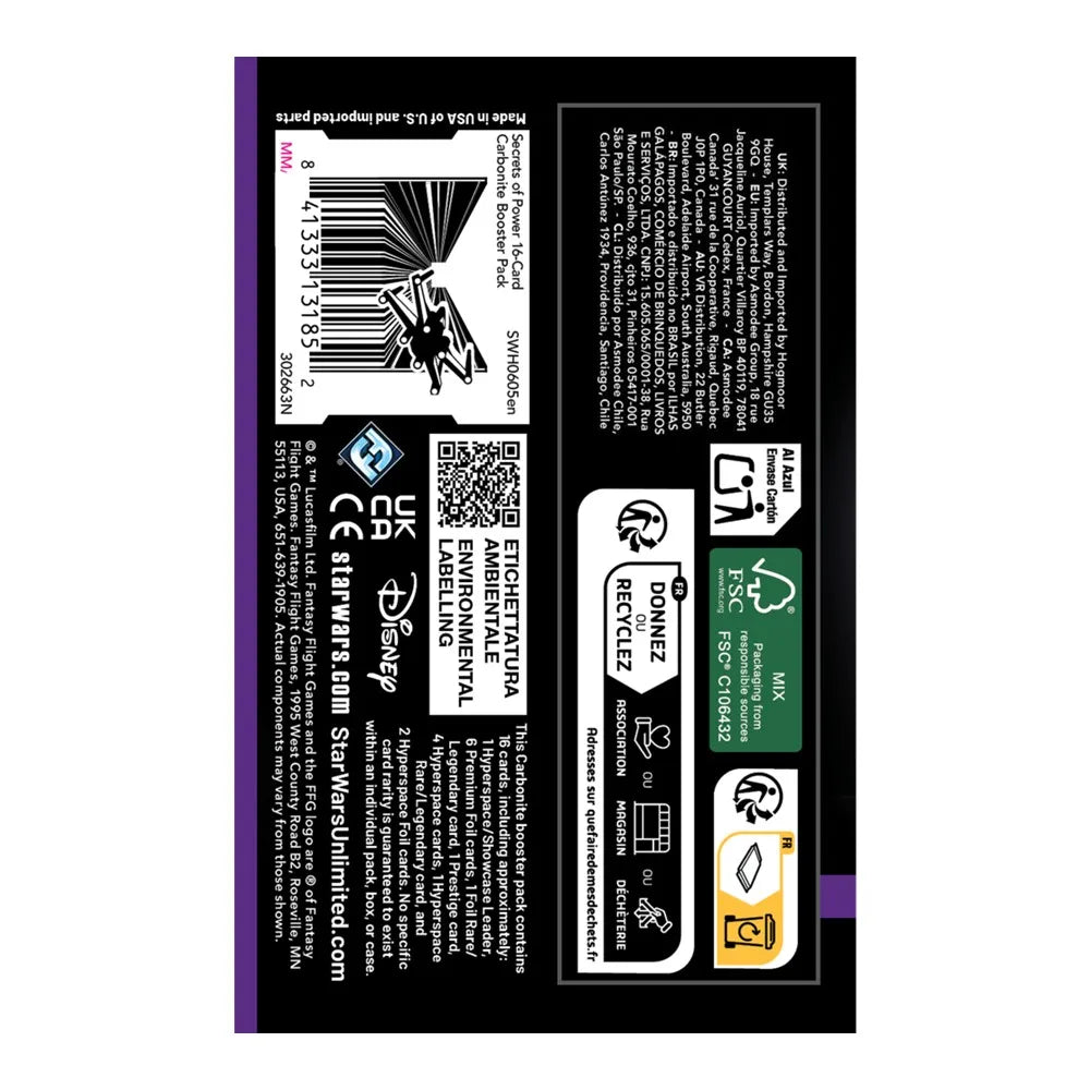 Star Wars Unlimited: Secrets of Power [Carbonite Booster Box]