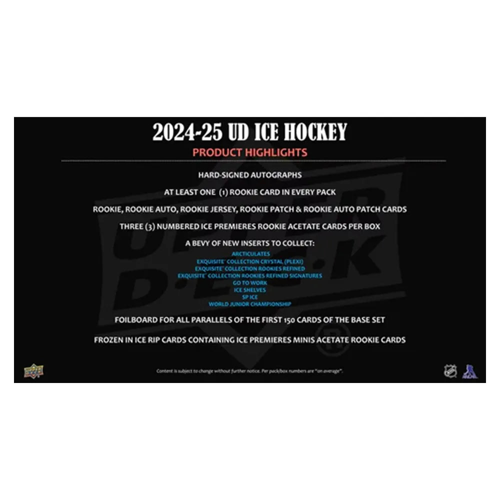 Upper Deck: 2024-2025 Ice Hockey [Hobby Box]
