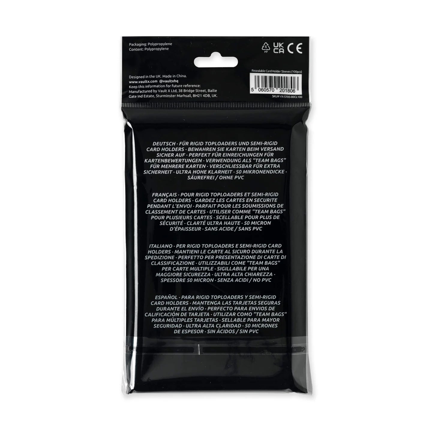 Vault X: Card Holder Sleeves - 100CT [Team Bag]